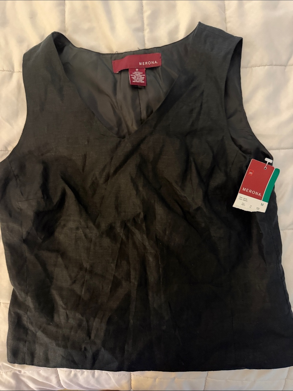 Lined Linen Merona
 Black V-Neck Sleeveless Tank Top